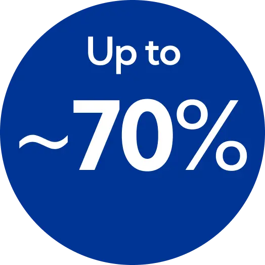 up to 70%
